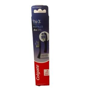 Colgate 360 Floss Tip Replaceable Head Toothbrush Refill Heads 2 Brush Heads